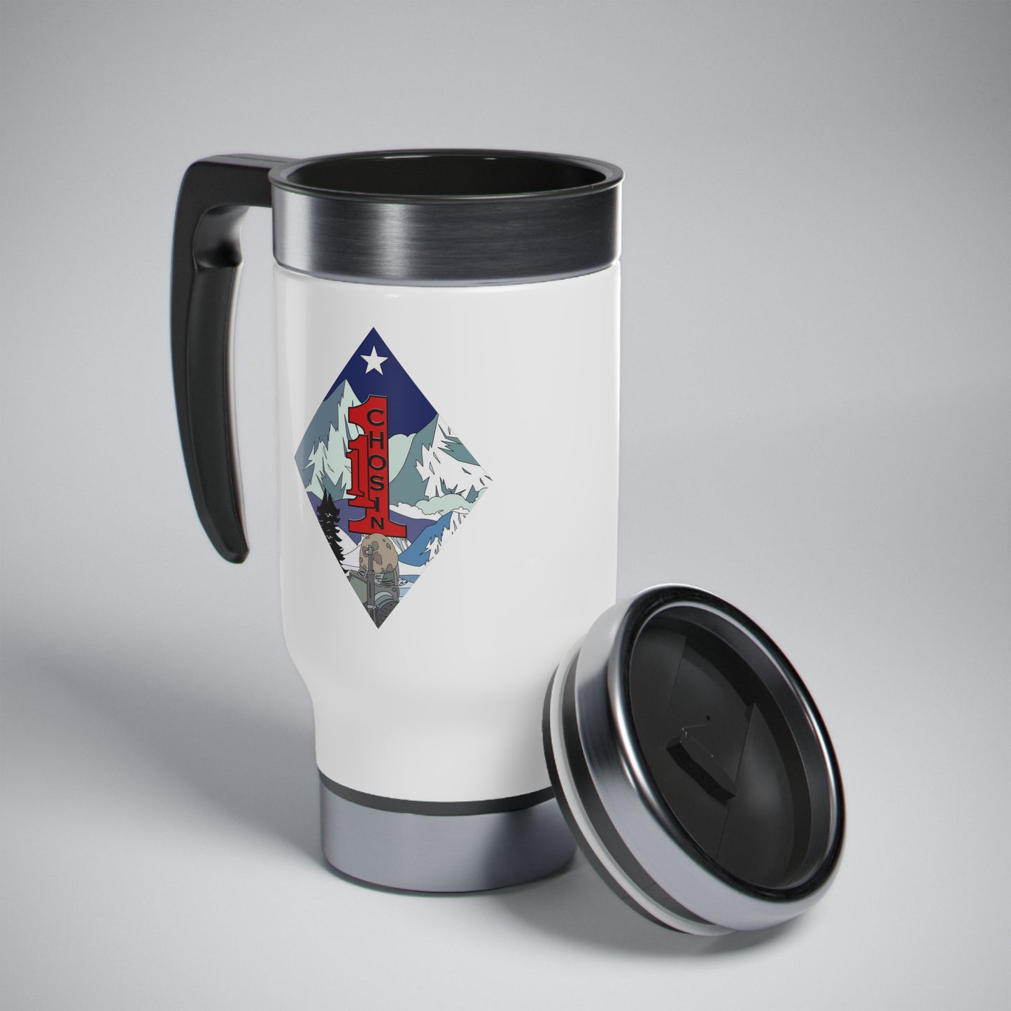 Chosin 1/1 First of the First Stainless Steel Travel Mug with Handle, 14oz